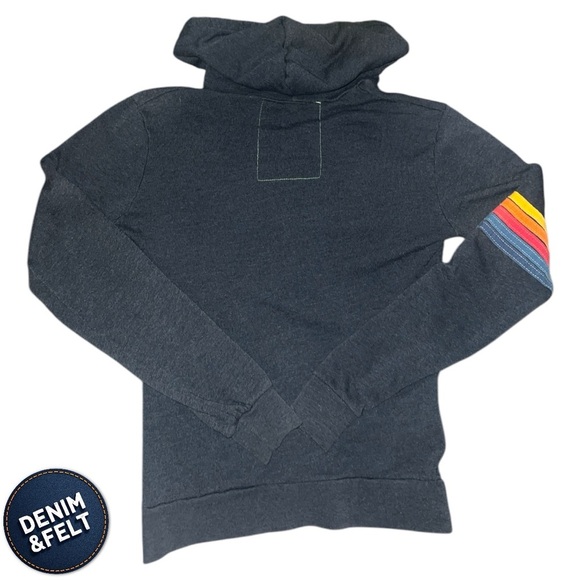 Aviator Nation Unisex Full Zip-Up Hoodie | Color: Charcoal Gray | RARE!! 🩶🌈⚡️ - Picture 2 of 11